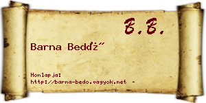 Barna Bedő névjegykártya